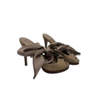 Diane Von Furstenburg Heels Pumps Bow Tie ankle size 7 1/2 7.5 Formal Workwear